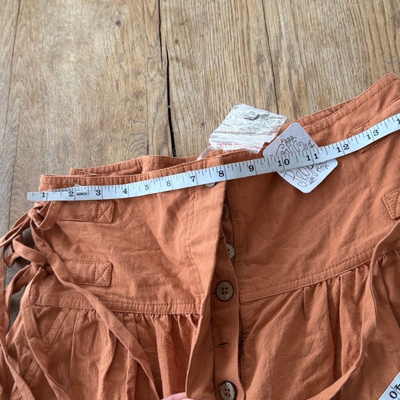 NWT Free People Terra Cotta High Rise Cotton Side Tie Pants - Size small - Picture 7 of 9